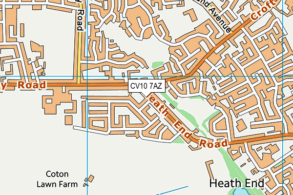 CV10 7AZ map - OS VectorMap District (Ordnance Survey)