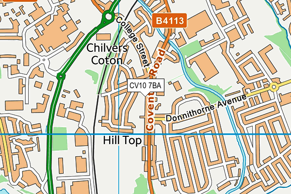 CV10 7BA map - OS VectorMap District (Ordnance Survey)