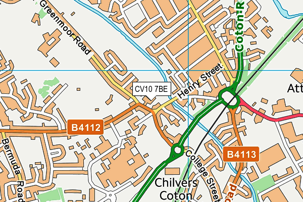 CV10 7BE map - OS VectorMap District (Ordnance Survey)