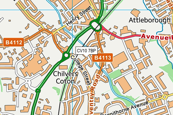 CV10 7BP map - OS VectorMap District (Ordnance Survey)