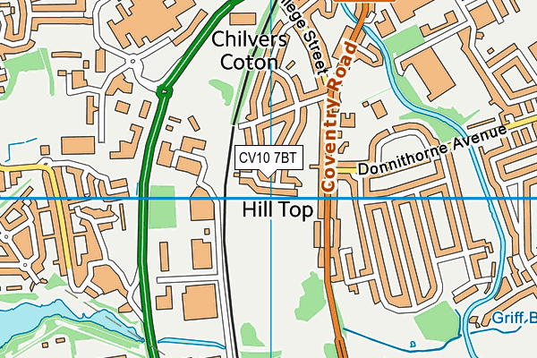 CV10 7BT map - OS VectorMap District (Ordnance Survey)