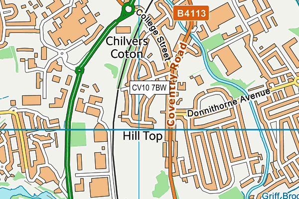 CV10 7BW map - OS VectorMap District (Ordnance Survey)