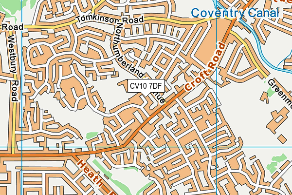 CV10 7DF map - OS VectorMap District (Ordnance Survey)