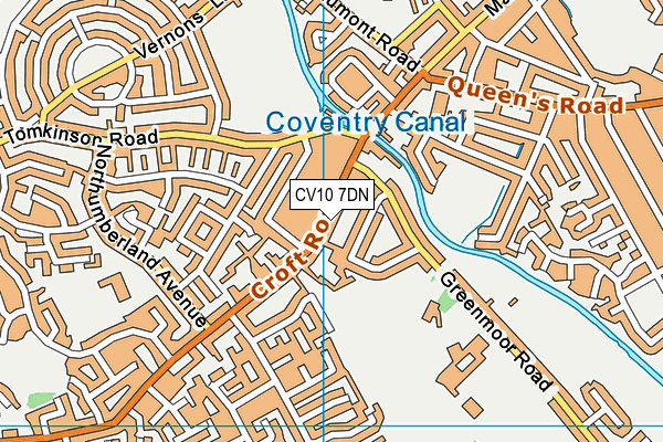 CV10 7DN map - OS VectorMap District (Ordnance Survey)