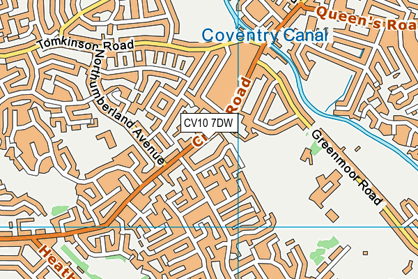 CV10 7DW map - OS VectorMap District (Ordnance Survey)