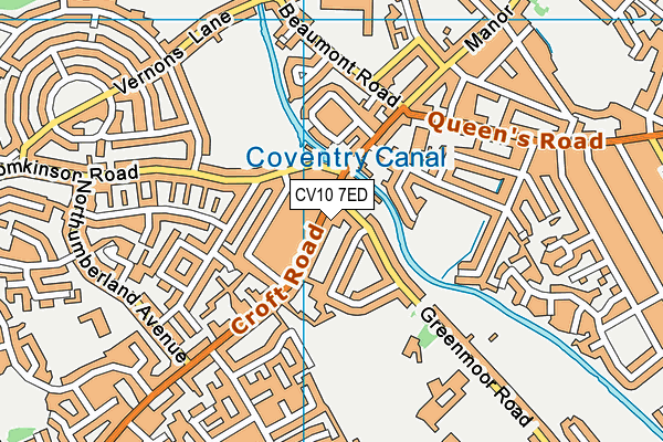 CV10 7ED map - OS VectorMap District (Ordnance Survey)