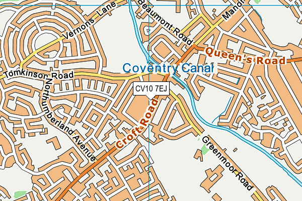 CV10 7EJ map - OS VectorMap District (Ordnance Survey)