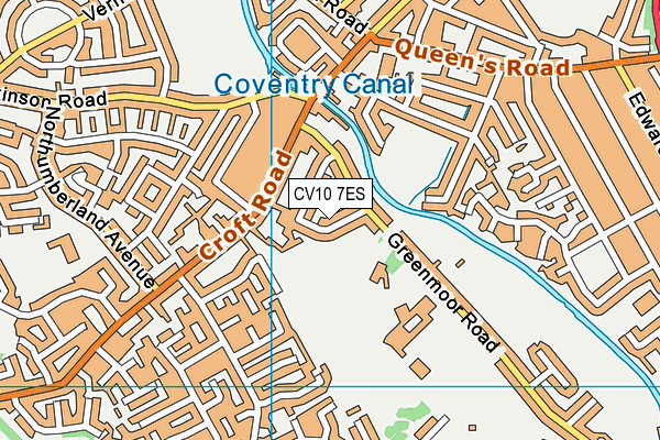 CV10 7ES map - OS VectorMap District (Ordnance Survey)