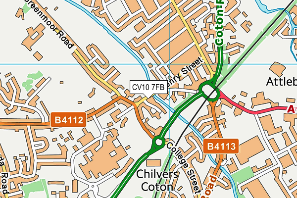 CV10 7FB map - OS VectorMap District (Ordnance Survey)