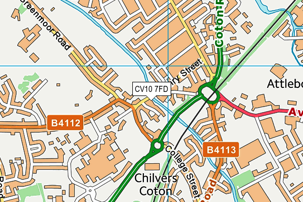 CV10 7FD map - OS VectorMap District (Ordnance Survey)