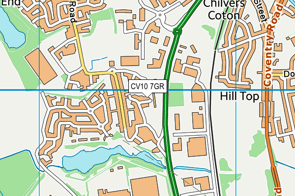 CV10 7GR map - OS VectorMap District (Ordnance Survey)