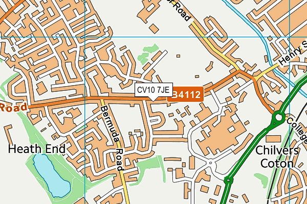 CV10 7JE map - OS VectorMap District (Ordnance Survey)