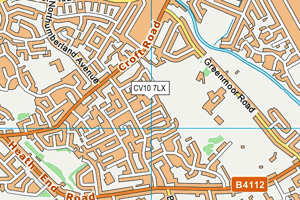 Greenmoor Road map (CV10 7LX) - OS VectorMap District (Ordnance Survey)