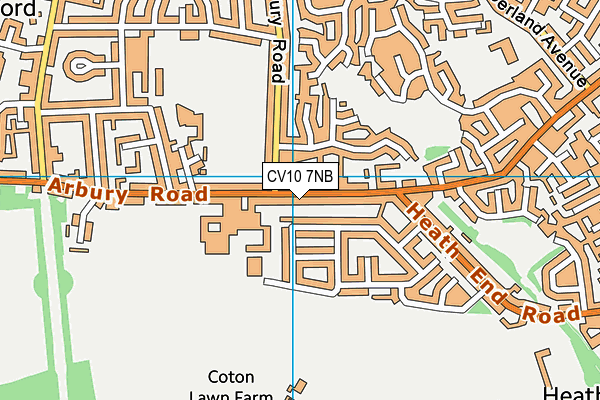 CV10 7NB map - OS VectorMap District (Ordnance Survey)