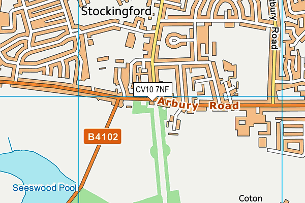 CV10 7NF map - OS VectorMap District (Ordnance Survey)