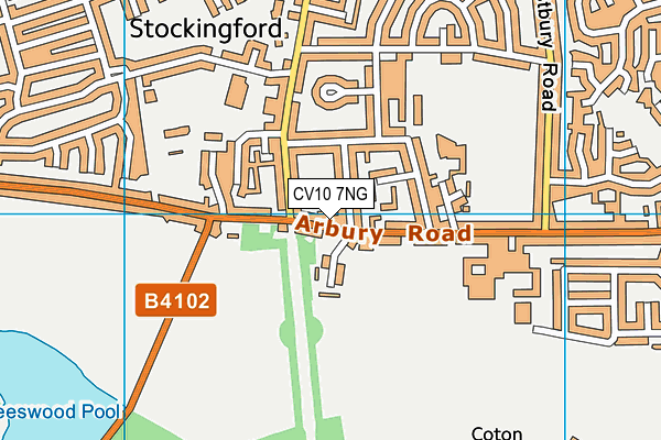 CV10 7NG map - OS VectorMap District (Ordnance Survey)