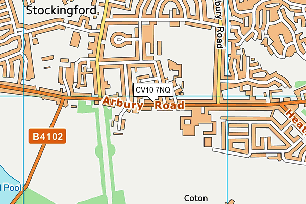 CV10 7NQ map - OS VectorMap District (Ordnance Survey)