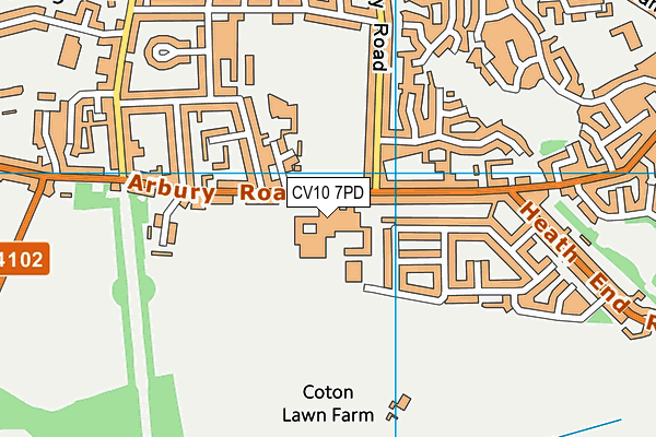 Nuneaton Academy map (CV10 7PD) - OS VectorMap District (Ordnance Survey)