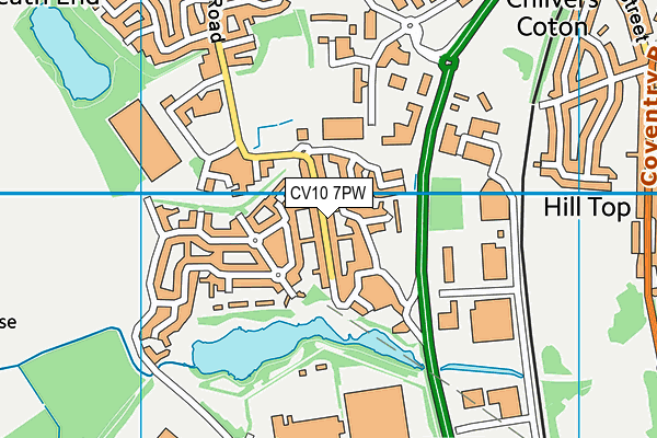 CV10 7PW map - OS VectorMap District (Ordnance Survey)