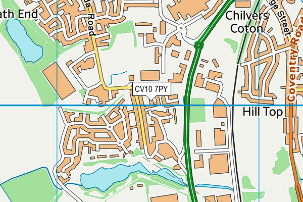 CV10 7PY map - OS VectorMap District (Ordnance Survey)