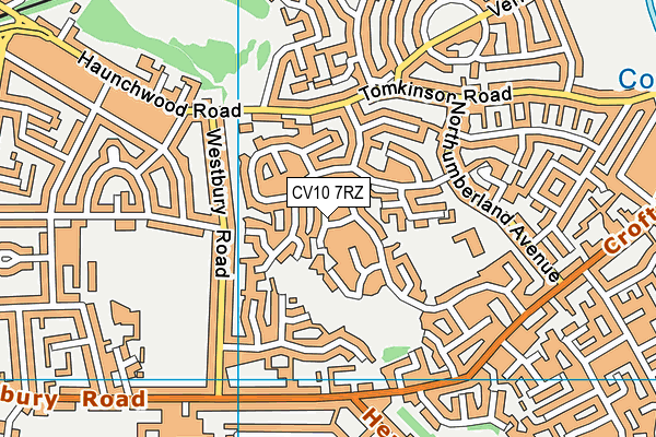 CV10 7RZ map - OS VectorMap District (Ordnance Survey)