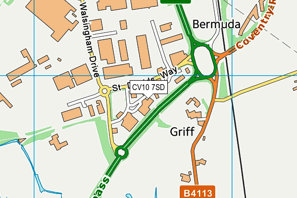 CV10 7SD map - OS VectorMap District (Ordnance Survey)