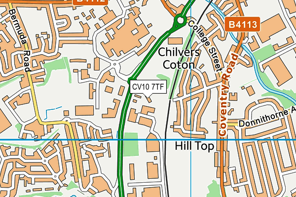 CV10 7TF map - OS VectorMap District (Ordnance Survey)