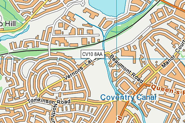 CV10 8AA map - OS VectorMap District (Ordnance Survey)