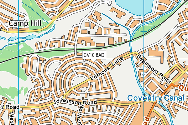 CV10 8AD map - OS VectorMap District (Ordnance Survey)