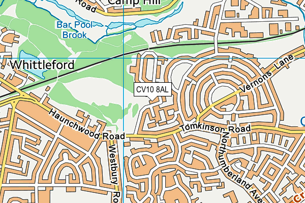 CV10 8AL map - OS VectorMap District (Ordnance Survey)