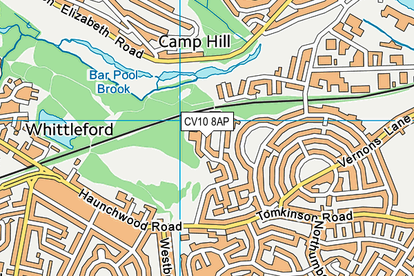 CV10 8AP map - OS VectorMap District (Ordnance Survey)