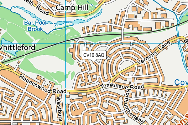 CV10 8AQ map - OS VectorMap District (Ordnance Survey)