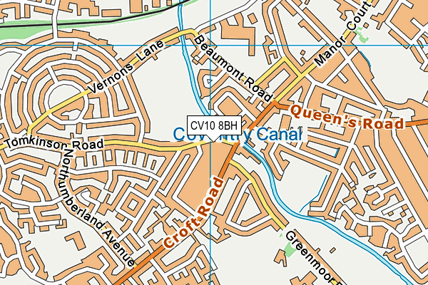 CV10 8BH map - OS VectorMap District (Ordnance Survey)