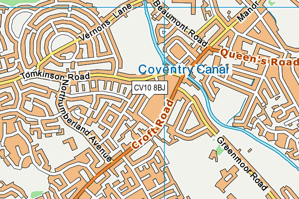 CV10 8BJ map - OS VectorMap District (Ordnance Survey)