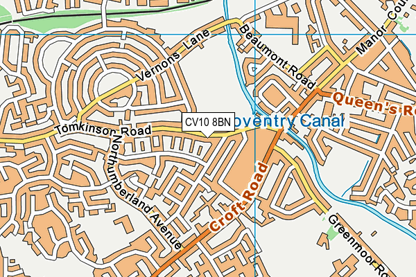 CV10 8BN map - OS VectorMap District (Ordnance Survey)