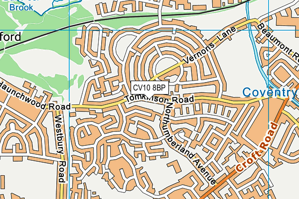 CV10 8BP map - OS VectorMap District (Ordnance Survey)