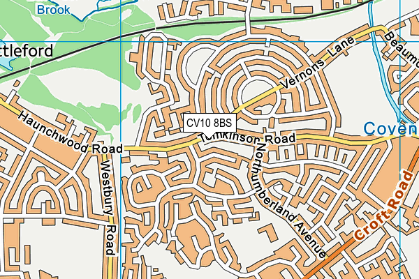 CV10 8BS map - OS VectorMap District (Ordnance Survey)