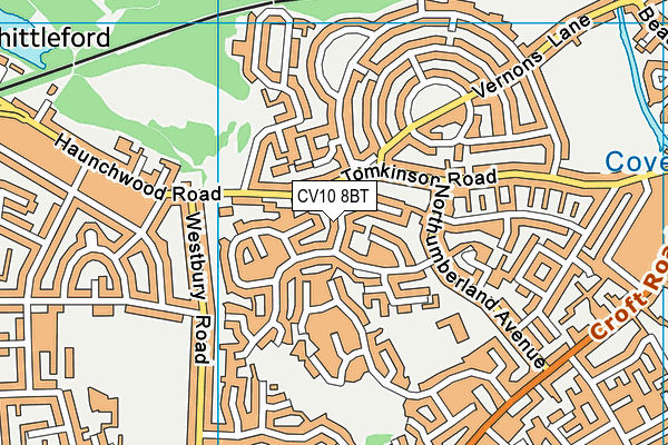 CV10 8BT map - OS VectorMap District (Ordnance Survey)