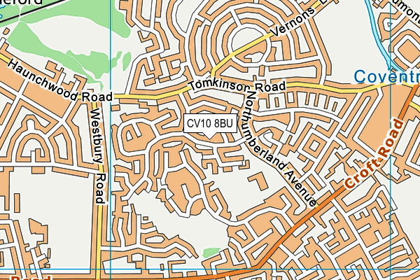 CV10 8BU map - OS VectorMap District (Ordnance Survey)