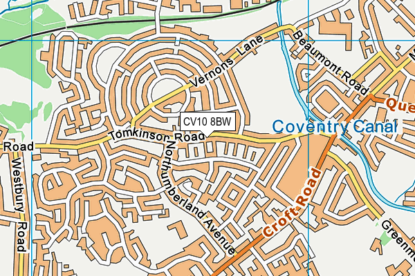 CV10 8BW map - OS VectorMap District (Ordnance Survey)