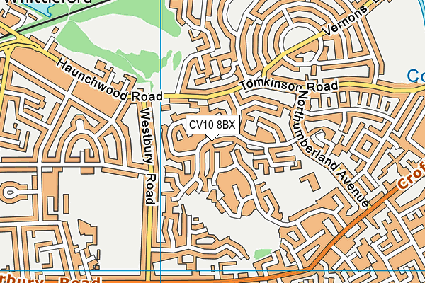 CV10 8BX map - OS VectorMap District (Ordnance Survey)