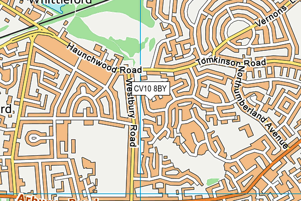 CV10 8BY map - OS VectorMap District (Ordnance Survey)