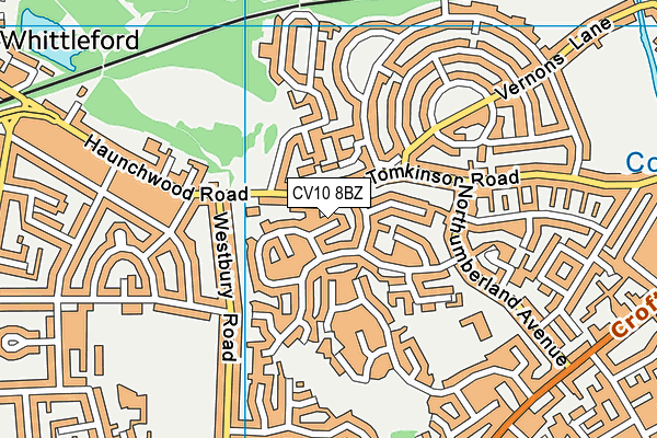 CV10 8BZ map - OS VectorMap District (Ordnance Survey)