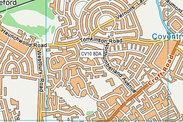 CV10 8DA map - OS VectorMap District (Ordnance Survey)