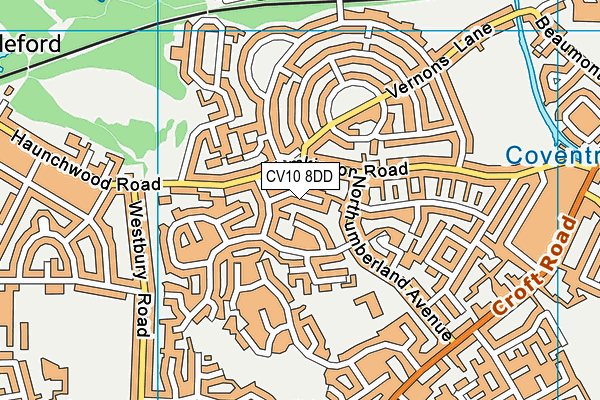 CV10 8DD map - OS VectorMap District (Ordnance Survey)