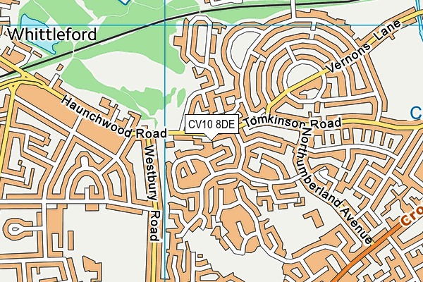 Vale View map (CV10 8DE) - OS VectorMap District (Ordnance Survey)