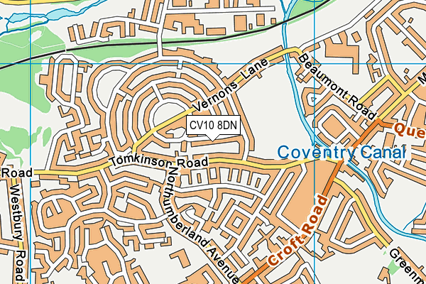 CV10 8DN map - OS VectorMap District (Ordnance Survey)