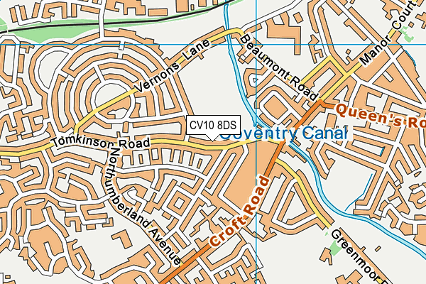 CV10 8DS map - OS VectorMap District (Ordnance Survey)