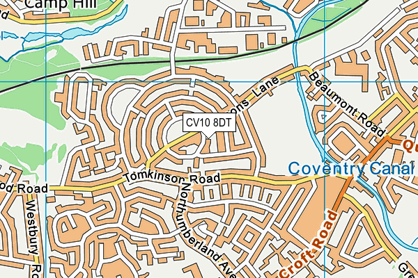 CV10 8DT map - OS VectorMap District (Ordnance Survey)