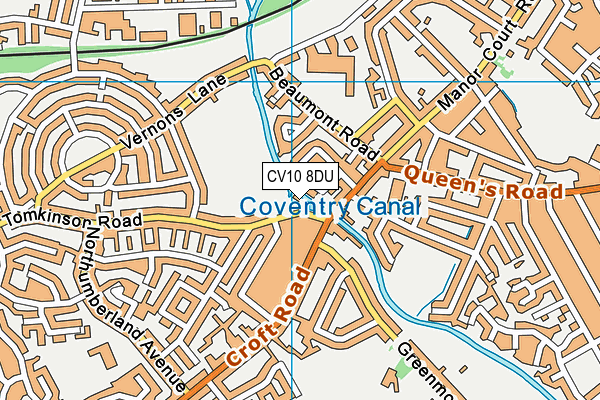 CV10 8DU map - OS VectorMap District (Ordnance Survey)